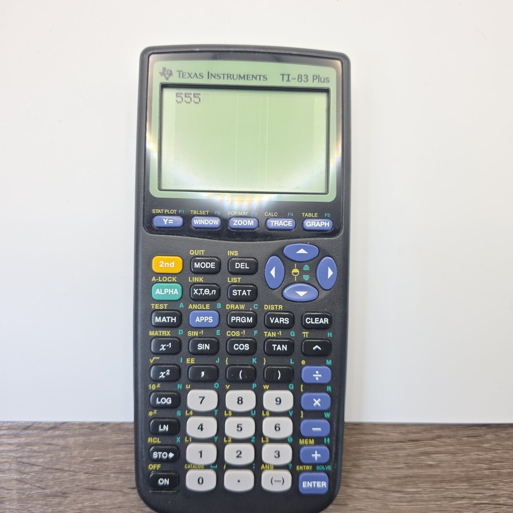 Texas Instruments TI-83 Plus Graphing Calculator Black with Slide Cover Tested